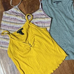 American Dream Women's Gray Ribbed Tank Top